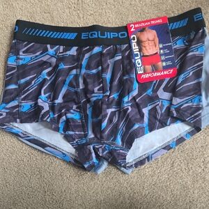 Men's Blue and Gray Performance Trunks